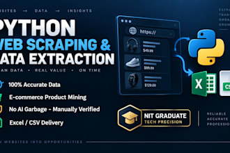do python web scraping and  data extraction from any website