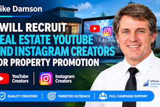 recruit real estate youtube and instagram creators for property promotion