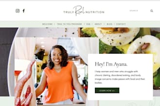 design squarespace nutritionist website nutrition coach dietitian website