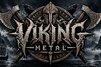 create a viking metal style logo