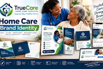 design ai home care medical healthcare logo elderly care flyer brochure website
