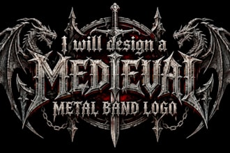 design a medieval metal band logo