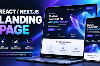 build a responsive react nextjs landing page that converts
