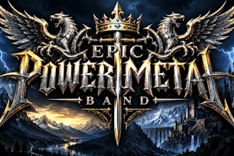 create an epic power metal band logo