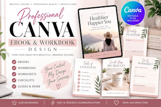 design a professional canva ebook workbook or worksheet