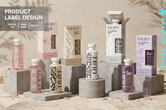 design custom cosmetic label and product packaging for print