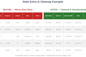do accurate data entry, excel cleanup and financial data reconciliation