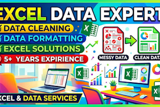 do excel data cleaning, formatting and spreadsheet cleanup