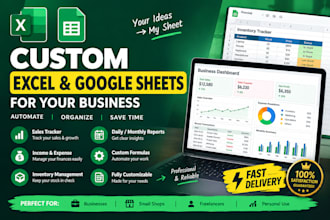 create a custom excel or google sheets for your business