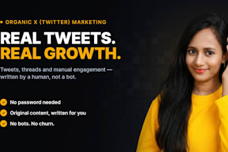 do organic twitter x growth marketing with content and engagement