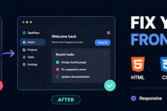 fix HTML CSS javascript and react bugs