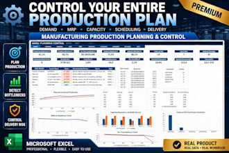 create excel production planning mrp and capacity systems