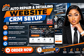design auto repair detailing website crm setup booking customer management