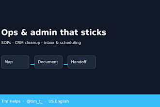 build sops, clean up your CRM, and organize inbox and scheduling