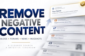 erase bad blogs, forum posts, negative articles, old news and mugshots