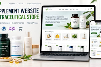 build supplement website nutraceutical store woocommerce ecommerce website