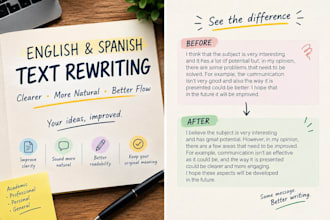 rewrite and improve your english or spanish text