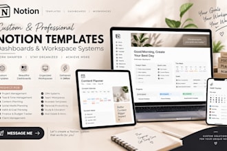 notion templates, notion dashboard, custom notion templates experts in 24hrs