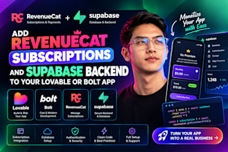 add revenuecat subscriptions and supabase backend to your lovable or bolt app