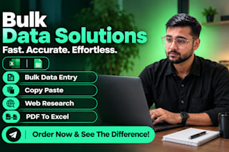 do fastest bulk data entry, copy paste, pdf to excel