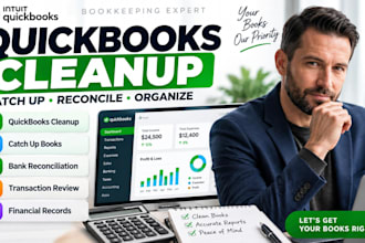 do quickbooks cleanup, catch up bookkeeping and reconciliation