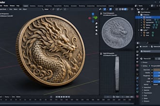 create a custom 3d bas relief coin model for 3d printing