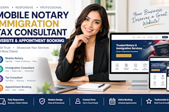 design mobile notary immigration tax consultant landing page appointment website