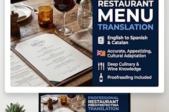 translate or proofread your restaurant menu or culinary content