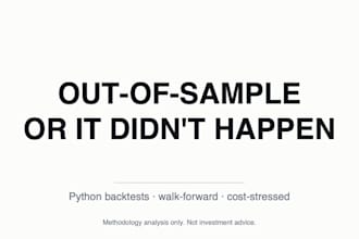 backtest your trading strategy in python with out of sample testing