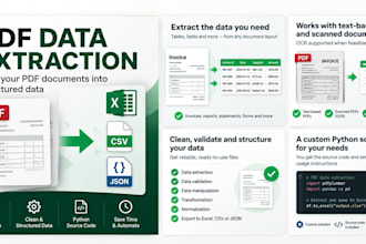 automate PDF data extraction to excel CSV or json