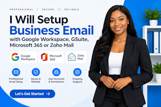 setup business email with google workspace, gsuite, microsoft 365 or zoho mail