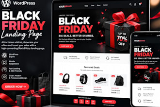 design halloween  black friday landing page for wordpress