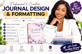 design journal, prayer journal, digital journal and canva workbook