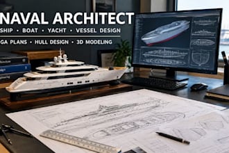 design boat ship yacht vessel as your naval architect and marine engineer