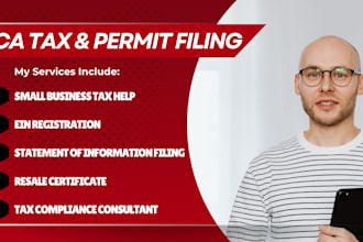 file franchise tax, business license, sales tax, seller permit, california tax