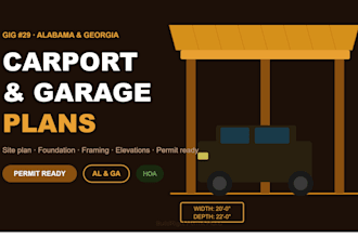 prepare alabama and georgia carport and garage plans
