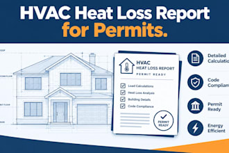 create hvac heat loss calculation reports for permits