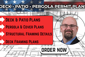 design detailed deck, patio and pergola plans for permits