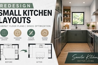 redesign small kitchen layouts, cabinets floor plans space optimization
