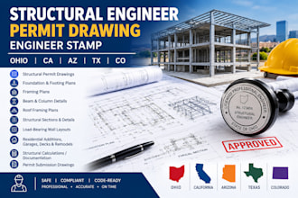 structural engineer permit drawing engineer stamp ohio ca, az, tx, co