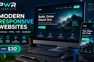design and develop a modern responsive bootstrap website