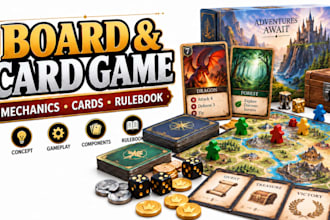 design professional board games, card games and game mechanics