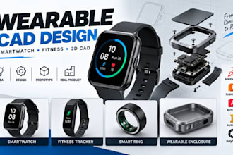 do wearable device cad, smartwatch housing, fitness tracker design
