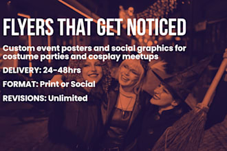 design a halloween or cosplay event flyer and social media poster