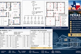 design texas electrical load calculation sld lighting layout panel schedule