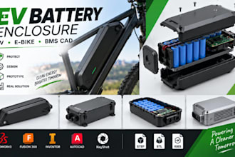 create ev battery enclosure cad, e bike battery housing, bms box design