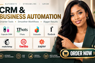 setup capsule CRM 17hats dubsado flodesk mailchimp twilio zapier automation