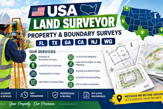 usa fl tx ga ca nj wg land surveyor property and boundary surveys