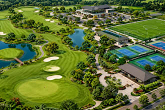 create 3d golf course, sports complex and landscape design