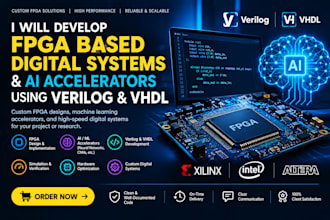 develop fpga based digital systems, ai accelerators using verilog and vhdl
